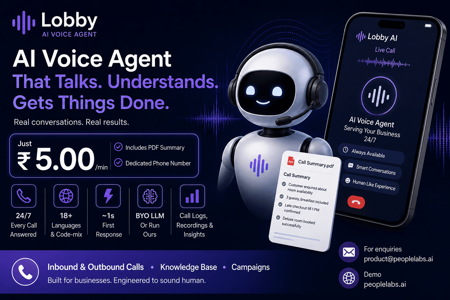Lobby Launches AI Voice Agent for Businesses at ₹5 Per Minute, Bringing Human-Like AI Conversations to Real Phone Calls